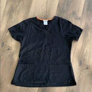 Black V-neck Scrub Top